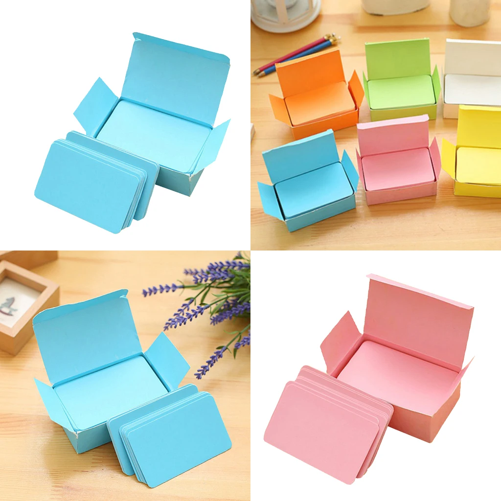 2 Boxes Pink + Blue Paper Blank Index Flash Cards DIY Message, 90 Sheets