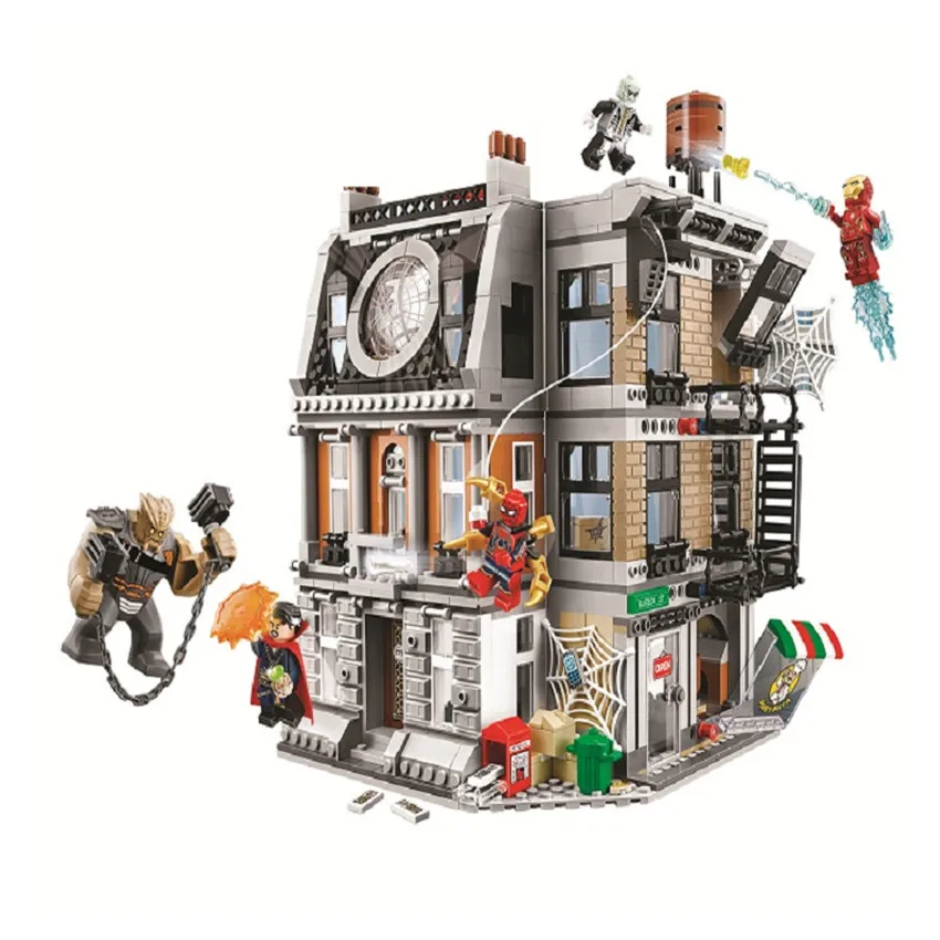 

BELA 1044Pcs Iron Man Spidermans Legoingly Marvel Avengers Infinity War Sanctum Showdown Building Blocks Model Toys for Kids