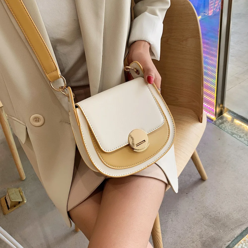 التباين اللون Crossbody حقائب للنساء 2019 جديد الصيف البسيطة رسول حقيبة كتف سيدة بو الجلود السفر المحافظ و حقائب