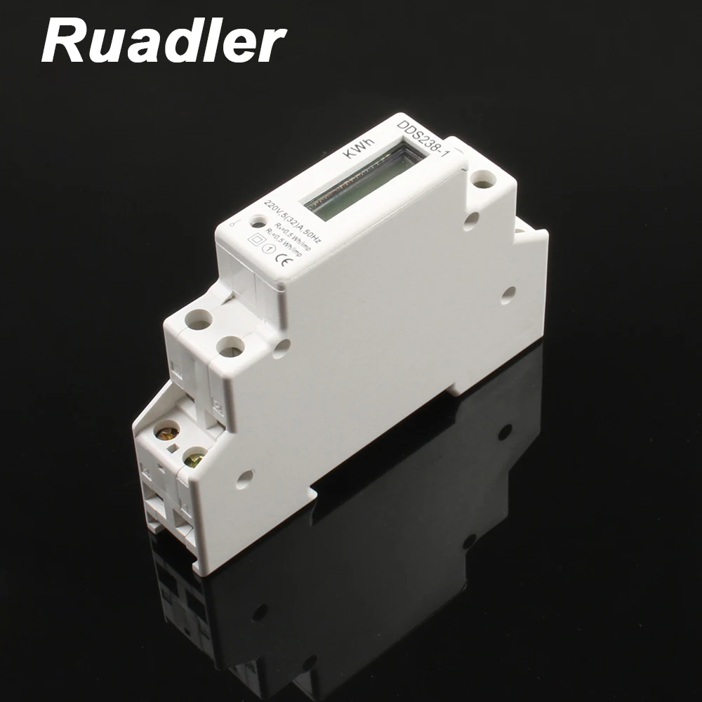 Умный дом DDS238 1 LCD 5 (32) 230VAC 50 Гц одна фаза полюс din рейка киловатт час кВт ч счетчик