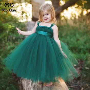 

Cute 2019 Elegant Ball Baby Communion Dresses For Girls Floor Length Tulle Flower Girl Dresses Baby Girl Tutu Dress
