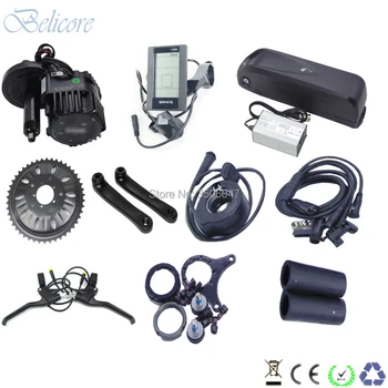 

free shipping bbshd 48v 1000w ebike mid drive motor kits bbs03 with 48v 16ah hailong shark case electric bike battery