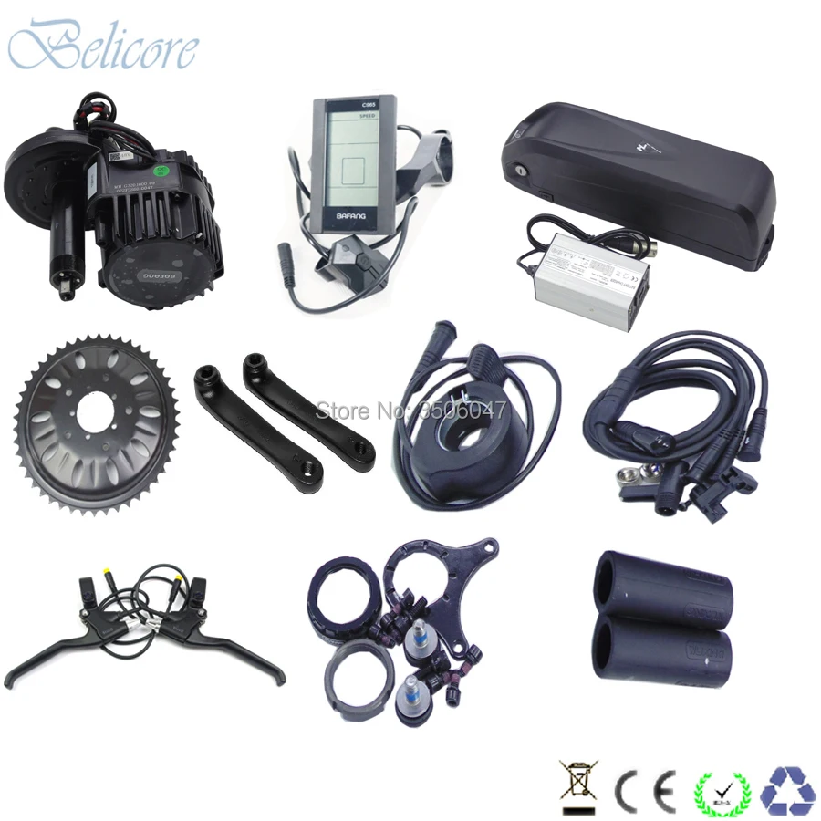 Promo Offer for  free shipping bbshd 48v 1000w ebike mid drive motor kits bbs03 with 48v 16ah hailong shark case ele