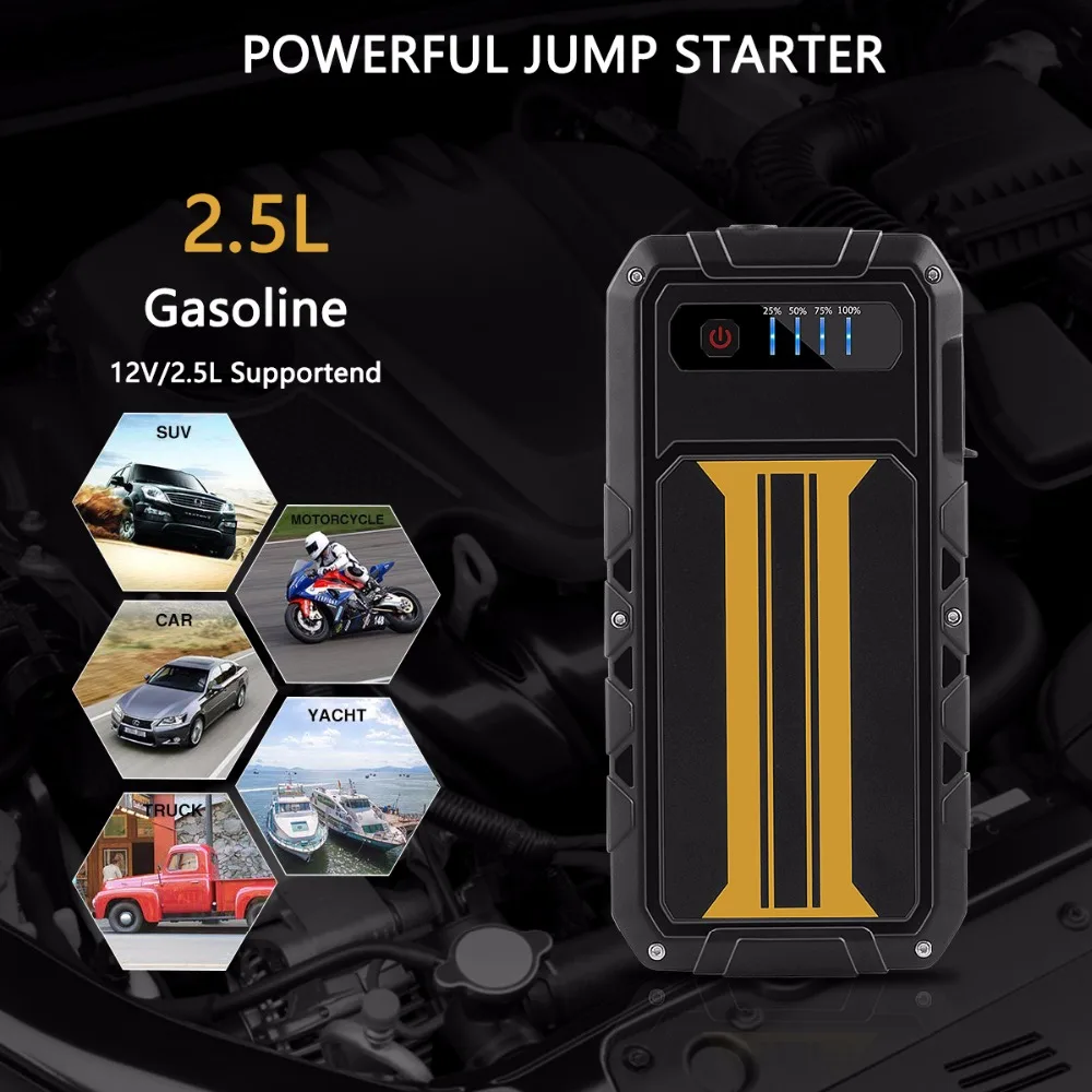 

7000mAh Car Jump Starter 400A Car External Battery 12V Vehicle Emergency Battery Booster Multi-function Car Starter Power Bank