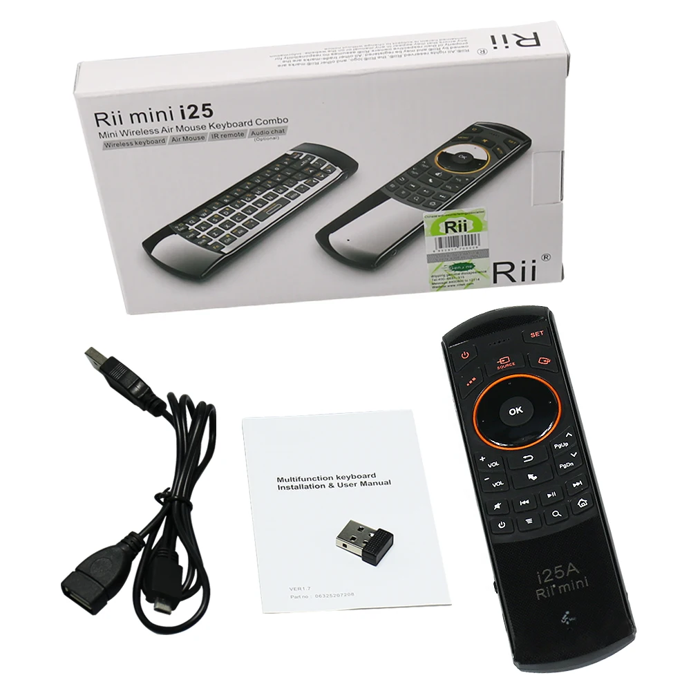 Беспроводная клавиатура Rii i25A 2 4 ГГц Клавиатура Fly Air Mouse с ИК пультом