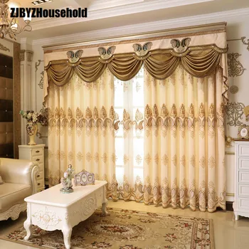 

Finished Embroidery Curtain Cloth Curtain Chenille High-grade Living Room Bedroom Curtains Screens valance
