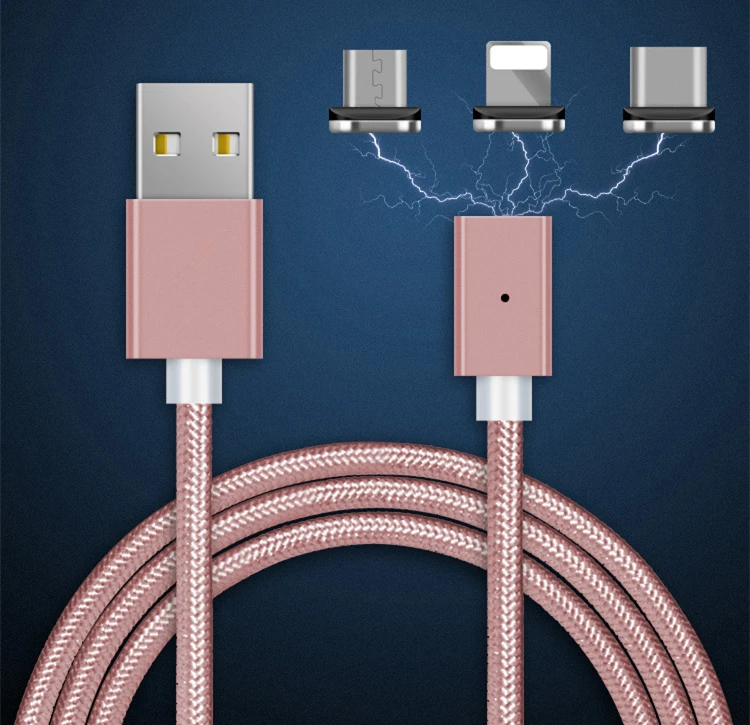 

Strong Magnetic Charger Aluminum Alloy Cable Micro USB Cable For Android Mobile Phone iPhone Type-C Fast Charge Wire Dust-proof