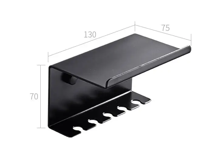 Из нержавеющей стали Ванная комната для зубных щеток перфорации на стене черный щетка для мытья зубная щетка трубка стойки LO720430