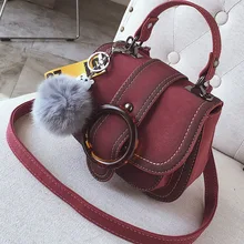 ETAILL New Fashion Women Shoulder Bag 2018 Nubuck Pu Leather Flap Saddle Bag Designer Handbags Messenger Bags With Metal Buckle