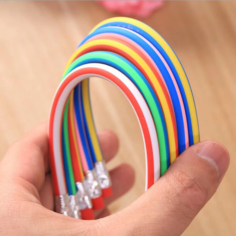 

Hot Sale Any Bent Stripe Soft Pencil Continuous One Rubber Funny Pencil Toy Child Student Gift Stationery School Office Supplies