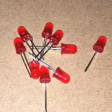 100 шт. DIP-светло-светодиод F5 рыжие волосы огни бусины супер-яркий, светодио дный витые бусины 5 мм красный светодио дный свет