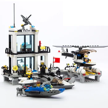 

Kazi Police Station Model Building Blocks mega bloks Police Headquarters Building Block Set 536pcs Figures Brick Boy Toys