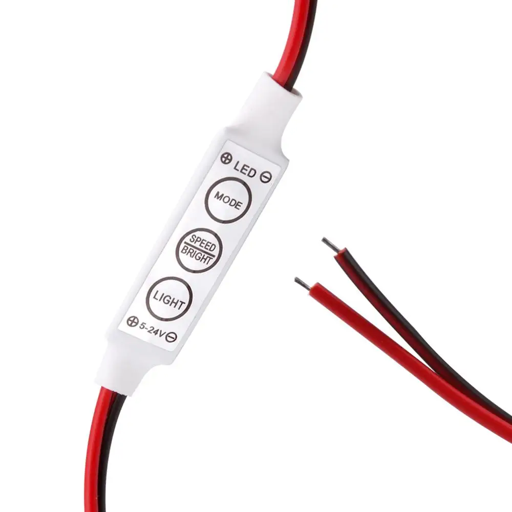 

LED Strip Controller Mini 3 Key LED RGB Controller Single Color LED Strip Controller Mini 3 Flexible Dimmer for 3528 5050 Strip