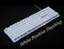 Side-printed Top-printed 108/104 White&Black Keycaps PBT Radium Vulture Keycap for Wired USB Mechanical keyboard
