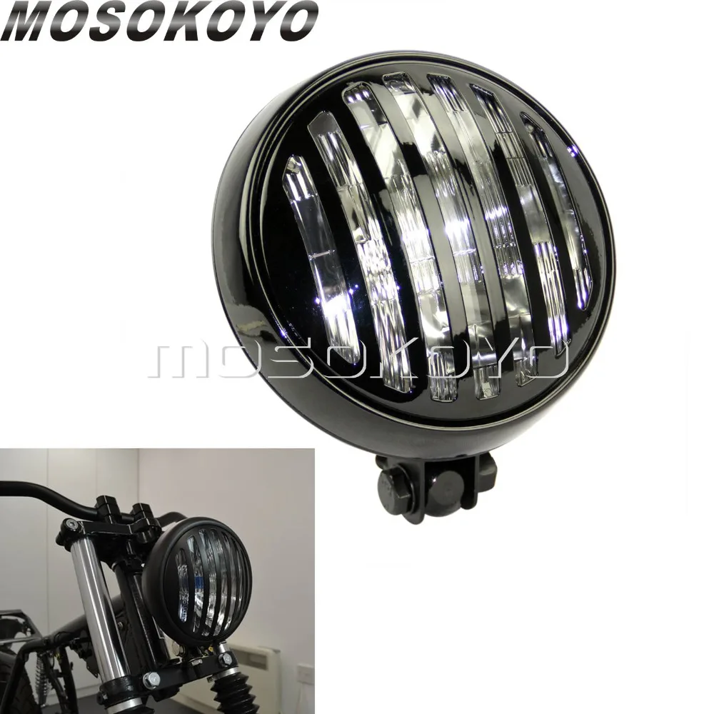 Black Prison Grill Motorcycle Vintage Headlight 5.75" Grille Guard