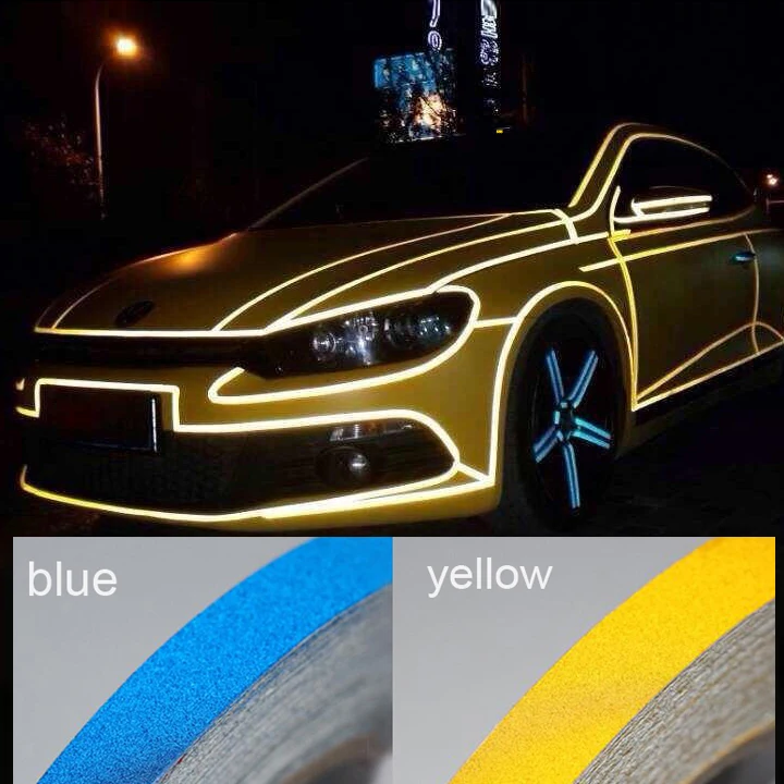 

Auto Reflective Sticker Warning Sticker Motorcycle Decorative Strip Waterproof Car Accessories Bicycle Adhesive Warning Tape