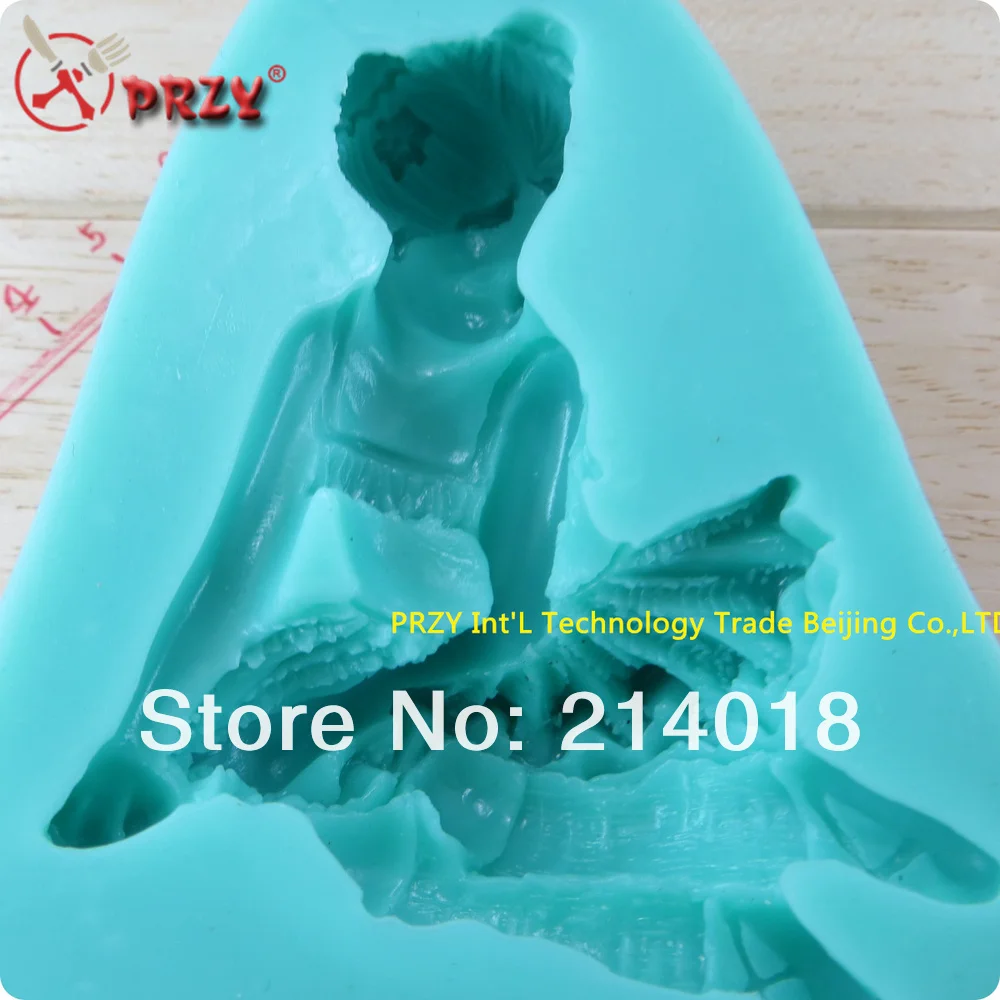 

Silica gel Beautiful girl new style large wholesale hot sale chocolate silicon mold fondant Cake decoration mold (si262)
