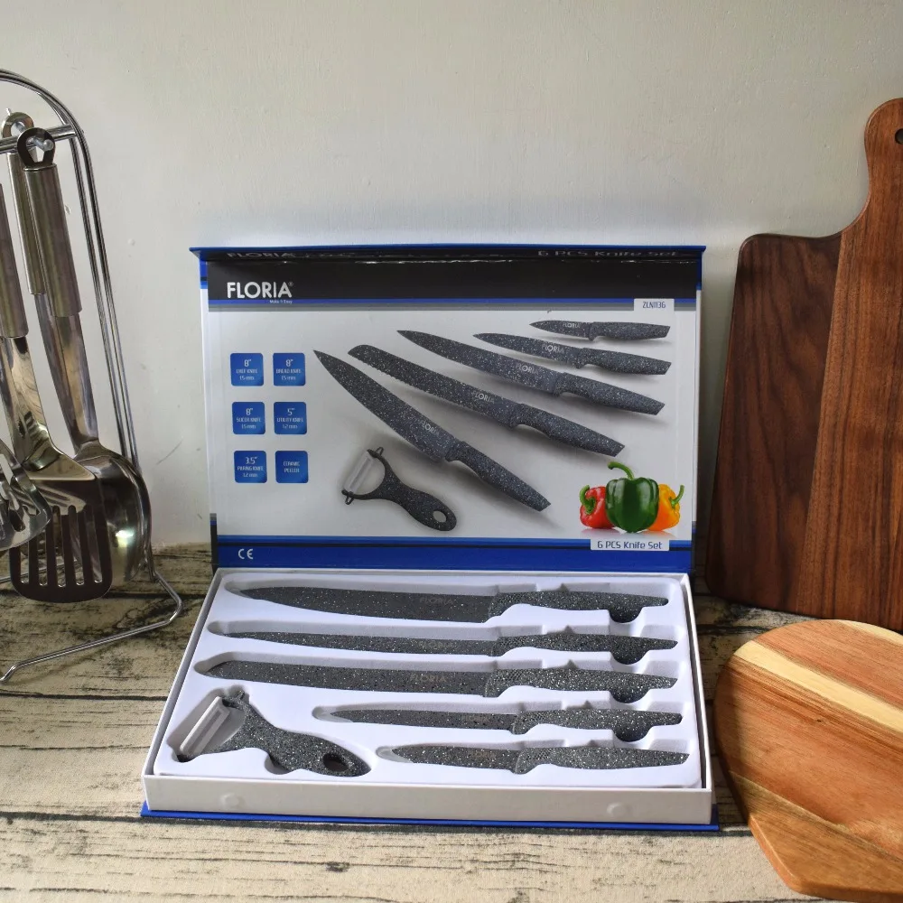 Набор острых кухонных ножей с антипригарным покрытием, высококачественный нож шеф-повара, нож для очистки фруктов, нож для рисования камнями, набор универсальных ножей