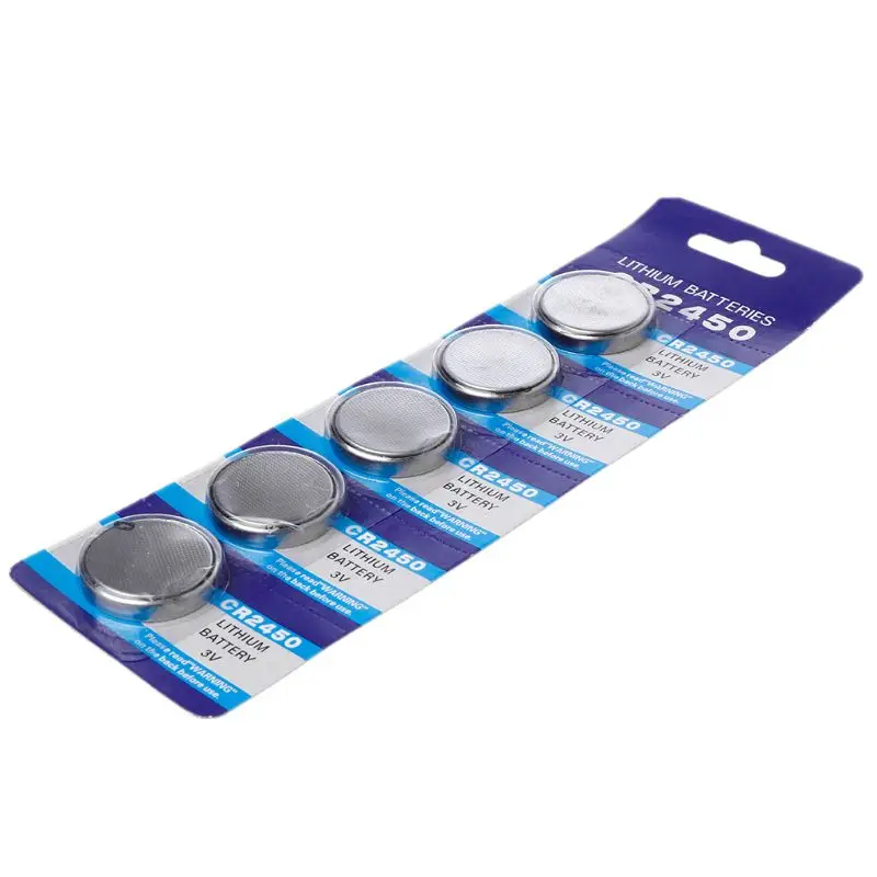

5PCS Button Battery CR2450 Electronic Lithium Coin Cell Batteries 3V KCR2450 5029LC LM2450 Watch Toy Remote F42D