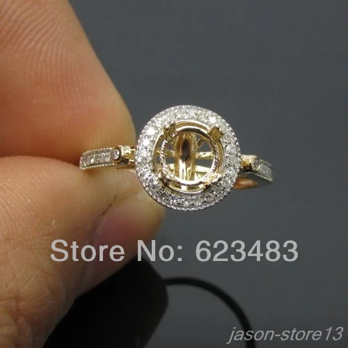 

SOLID 14K YELLOW GOLD 6MM ROUND CUT DIAMOND SEMI MOUNT ENGAGEMENT RING