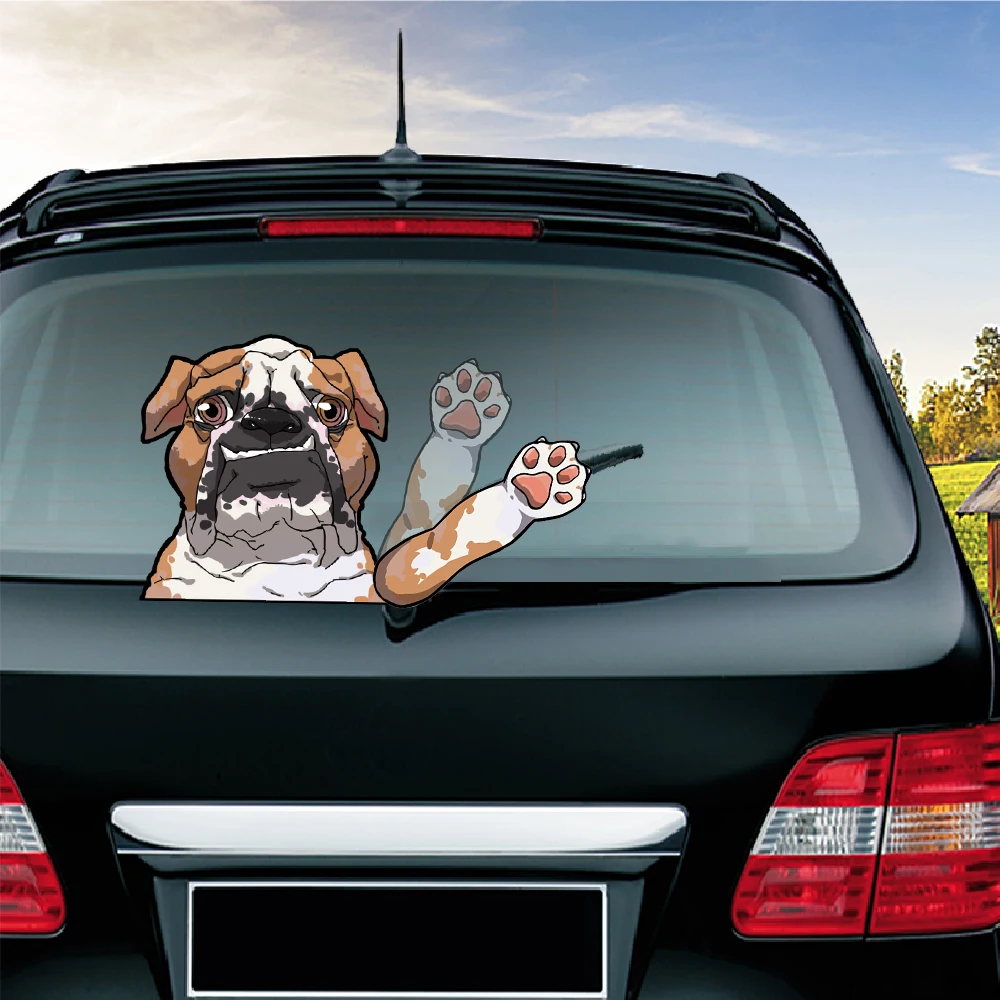 

A Bulldog Removable Waving Wiper PVC Rear Window Wiper Stickers Rear Windshield Car Sticker Car Styling Decorations Accessories