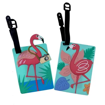 

Animal Silica Gel Luggage Tags Travel Accessories Cartoon flamingo Suitcase ID Addres Holder Baggage Boarding Portable Label