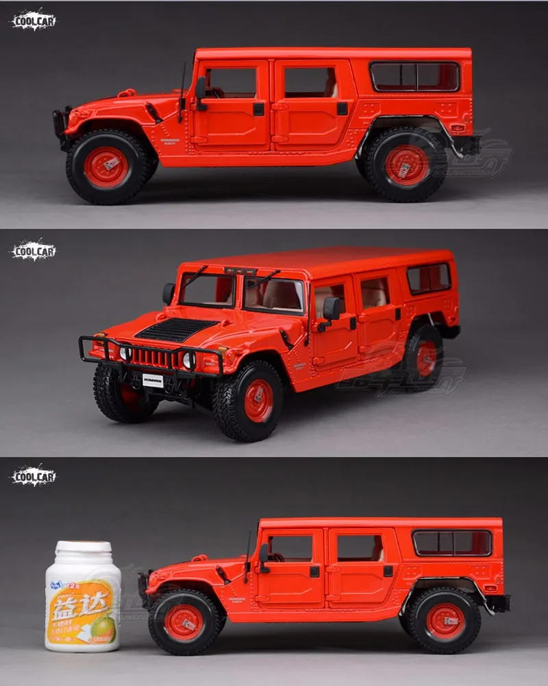 1/18 масштаб Hummer H1 красный и черный Внедорожник король литой автомобиль модель подарки коллекции игрушки для мальчиков