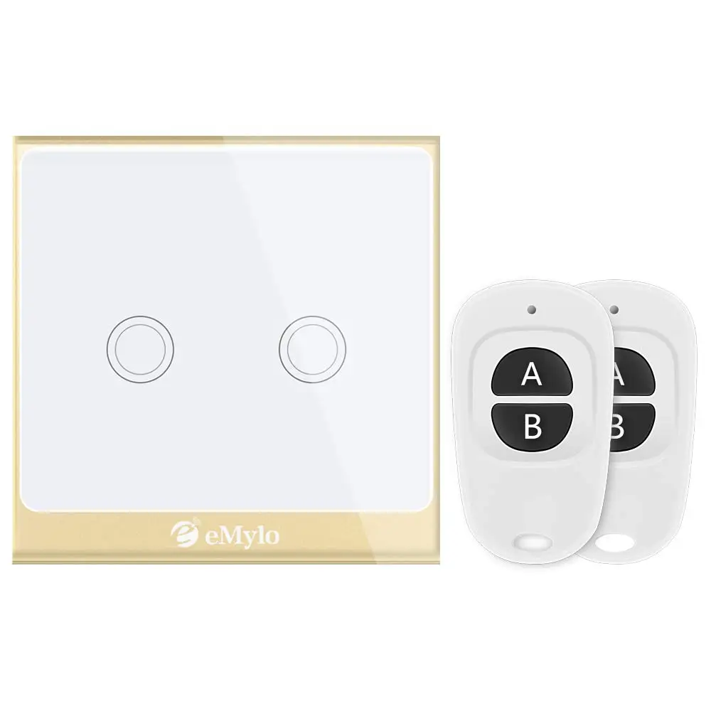 

eMylo Smart WIFI RF Touch Light Switch 220V 2Ch 433mhz Wireless Remote Control Timer Switch For Smart Life Google Home Alexa