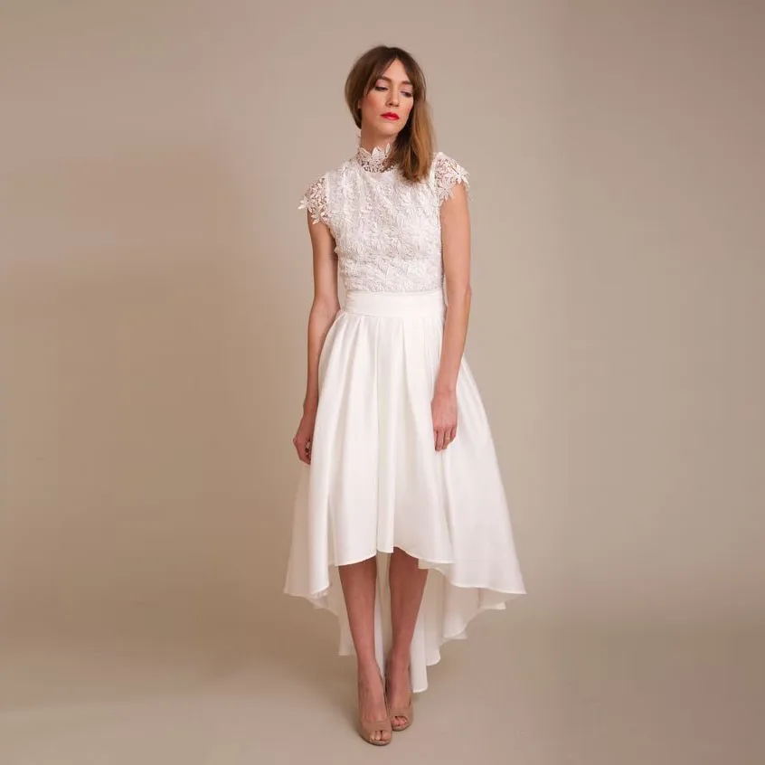 Skirt Maxi Ivory Hi Low Women Skirts Front Short Back Long Girls Cheap