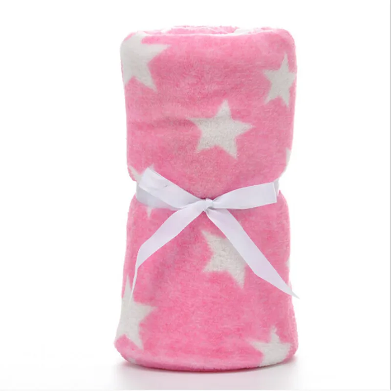 100*75 см детское одеяло s для новорожденных, мягкое удобное одеяло с рисунком, коралловый флис, Манта Bebe, пеленка, Комплект постельного белья, детское одеяло - Цвет: pink big star