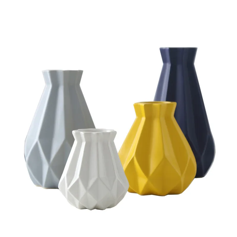 Европа краткое Matt Diamond фарфор модная ваза Керамика ваза кабинет прихожей дома Свадебные украшения R698