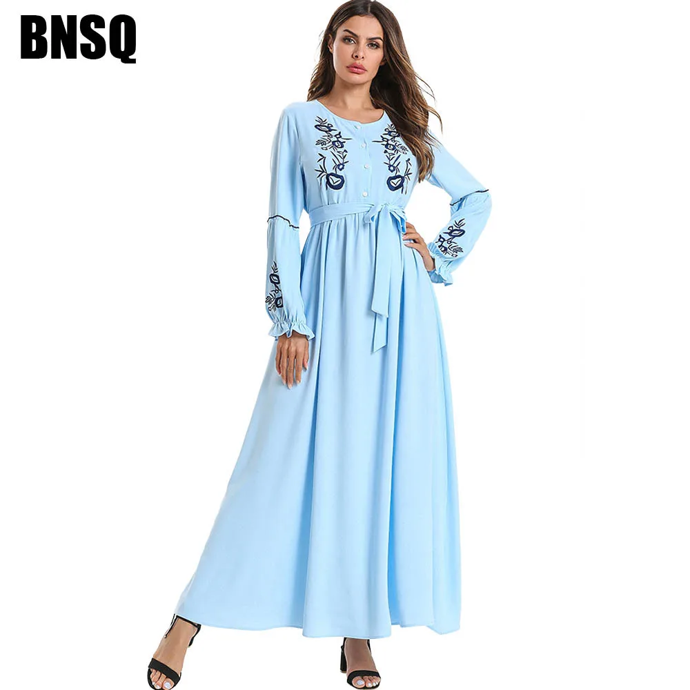 

Islamic Middle Eastern Arabic Muslim Abaya Dubai Moroccan Kaftan Kaftan Morocco Dress Morocco Ramadan Sashes Solid Robe Dubai