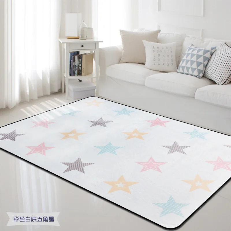 

Crystal Velvet Rug Carpet for Living Room Geometrical Abstraction Rectangle Table Mat Anti Slip Floor Rug Simple Style Area Rug