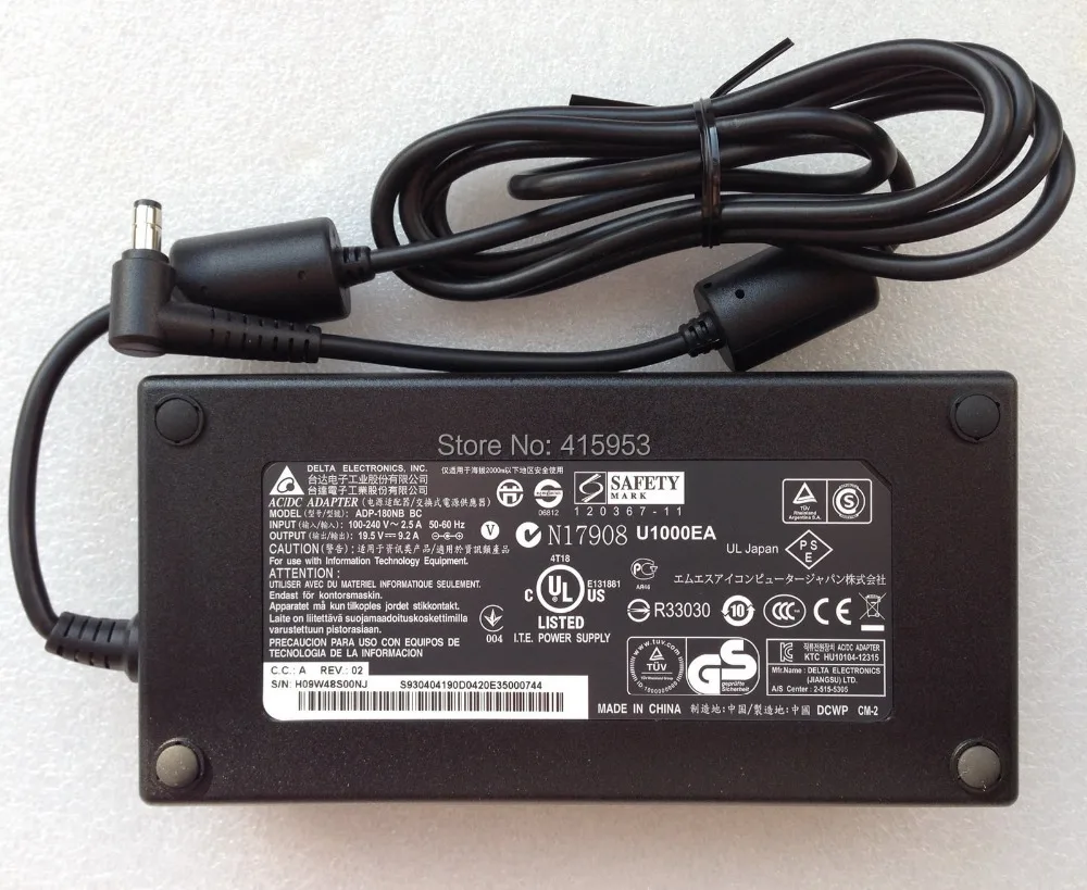 Original 19 5V 9 2A 19V 9 5A 180W AC Adapter Charger For MSI GT70 2OKWS 