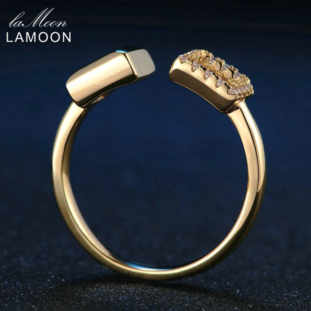 LAMOON S925 Silver Square Rings for Women 0.25ct 100% Natural Red Garnet Gemstone Ring Fine Jewelry Bijoux Wedding Band RI020