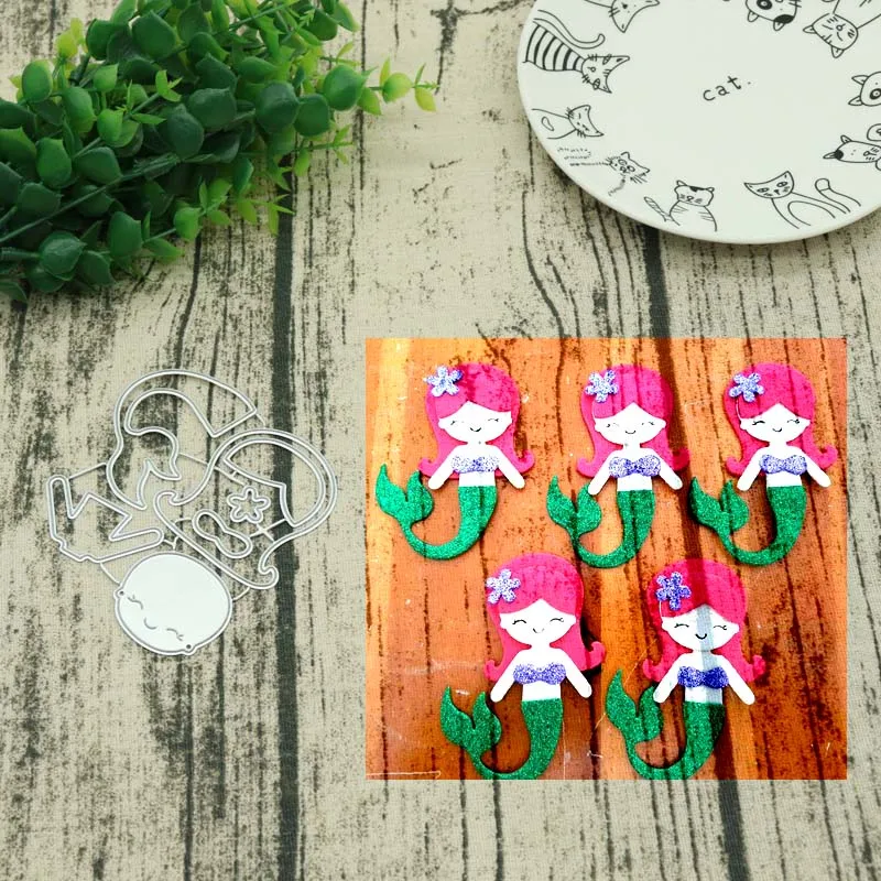 

Mermaid Stencil Metal Cutting Dies For DIY Scrapbooking Paper Card Craft Dies