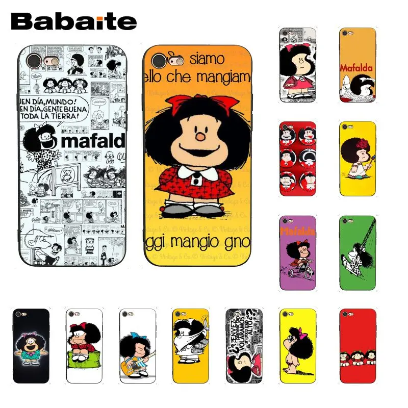 

Babaite Mafalda Phone Case for iphone 11 Pro 11Pro Max X XS MAX 6 6s 7 7plus 8 8Plus 5 5S SE XR