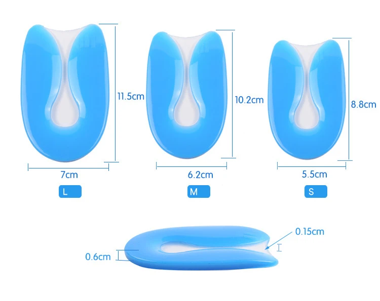 1 пара, высокое качество, силиконовая гелевая Подушечка для пяток стельки подошвы, снимает боль в ногах, защита от боли, поддержка шпор, обувная накладка, вкладыши для ухода за ногами