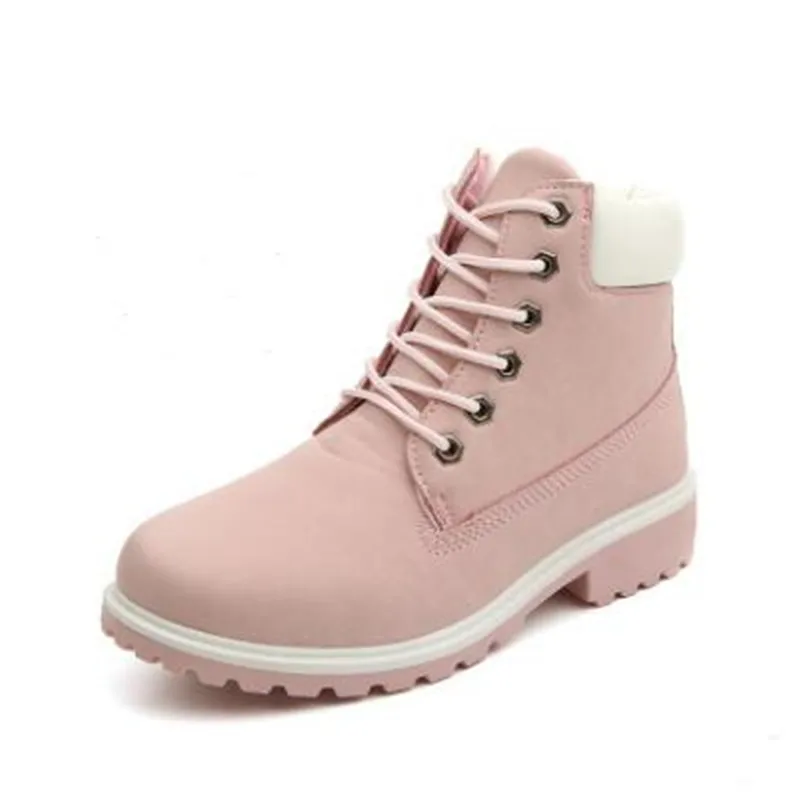 

Women Silk Martin Shoes Fur Winter Warm Women Snow Ankle Boot Ladies Pink Boots Female Rivet Design Botas Mujer Size 36-41
