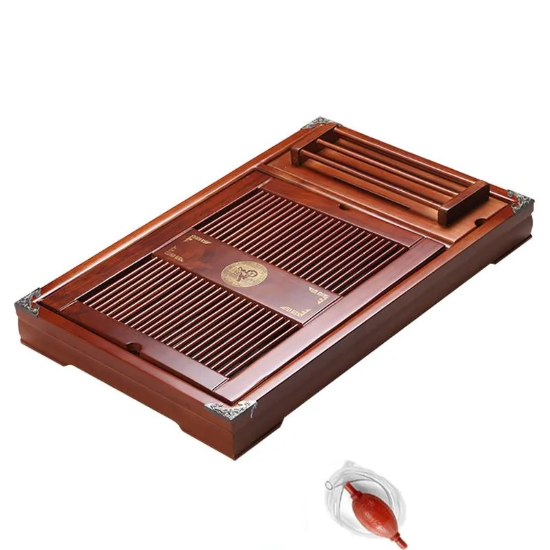 

Solid wood tea tray home kung fu tea set Accessories tea table medium num drawer type tea sea simple water storage drainage tray