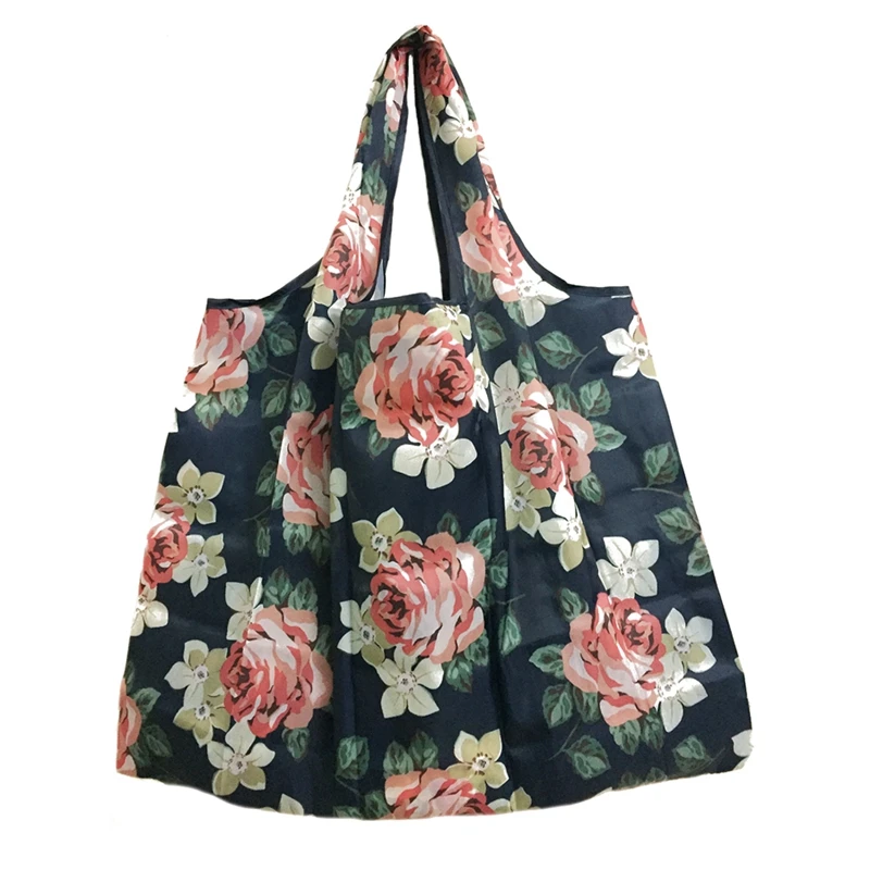 Новая женская складная сумка для покупок многоразовая сумка для покупок с короткими ручками мультяшная Цветочная фруктовая овощная продуктовая - Цвет: 07
