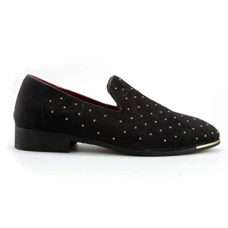 men shoes luxury brand rhinestone loafers fashion silver gold spike flats studded leisure footwear river oxford shoes for men (7)