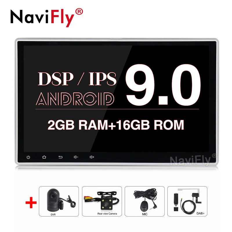 NaviFly Универсальный Android 9,0 10," 2Din автомобильный gps dvd сенсорный экран gps мультимедийный плеер для Nissan TOYOTA Kia RAV4 Honda hyundai - Цвет: camera dvr dab