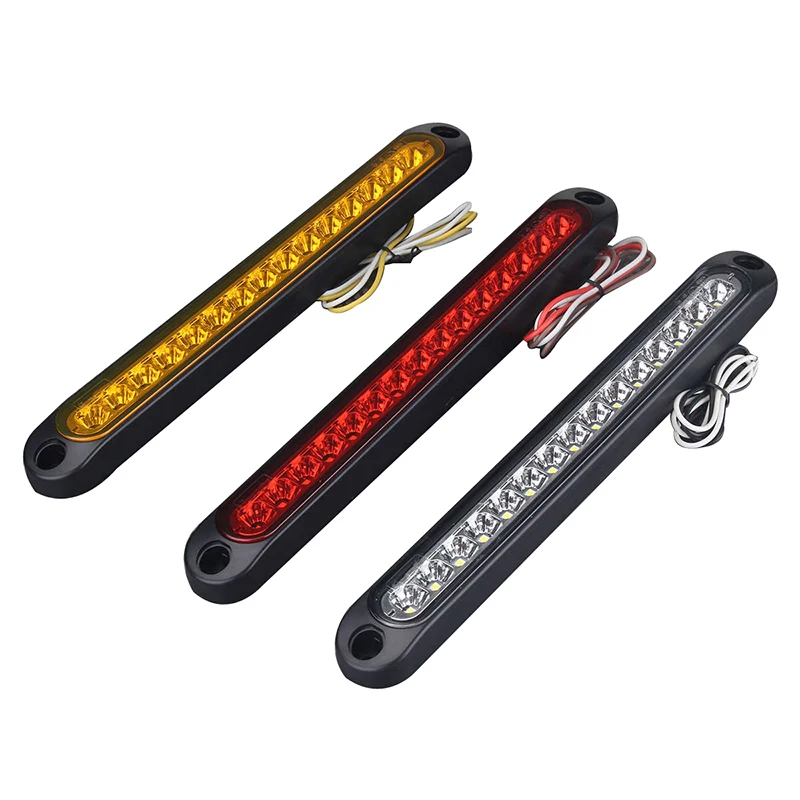 Comprar 1 Uds. Luz trasera LED para coche luz de freno ultradelgada para automóviles Bus camión remolque 12V 24V rojo Amarillo Blanco