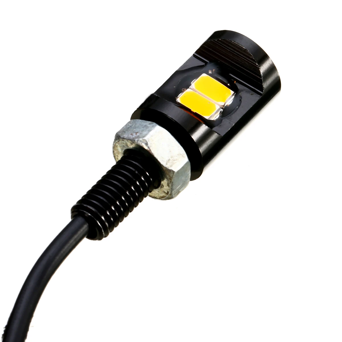2PCS Motorcycle Number License Plate Lights 12V 2-LED SMD Auto Motorbike Tail Front Screw Bolt Bulbs Lamp