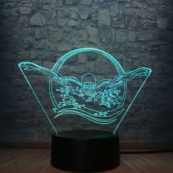 

3D LED Night Light Swimming Desk Table Lamp Sleep Light Sport Fans Creative 7 Color Change Cool Boy Room Decor Holiday gift Toys