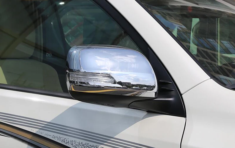 Посмотрите углеродного волокна Дверь Зеркало наложения CoverAccessories для Toyota Land Cruiser 150 Prado LC150 FJ150 2010- Chrome Стайлинг