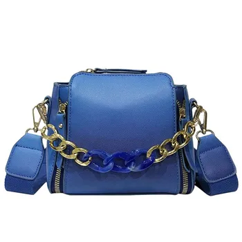 

Women'S Bag Soft Leather Shoulder Bag Retro Messenger Bag Crossbody Bag Strap Boston Handbag Luxury Wide Chain Bag Bucket Casu