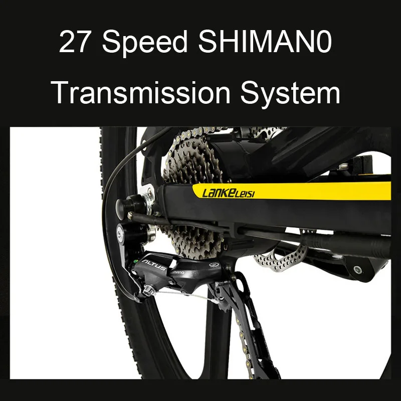 Flash Deal XT750S Intelligent 5-Level Assist 26" Folding Electric Bike, 27 Speed, Hydraulic Disc Brake, 400W Motor, 48V Top Brand Battery 2