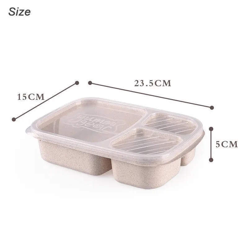 450 мл здоровый материал Ланч-бокс 1 слой пшеничной соломы Bento коробки микроволновая посуда контейнер для хранения продуктов Ланчбокс